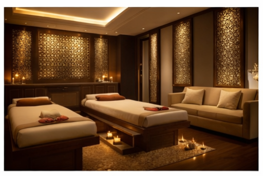 Relaxing massage room at Rani Spa